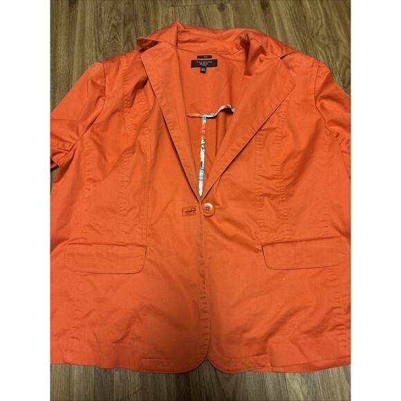 Talbots Stretch Blazer Jacket Sz 18W Orange Blazer Tailored Casual Business - Picture 6 of 7
